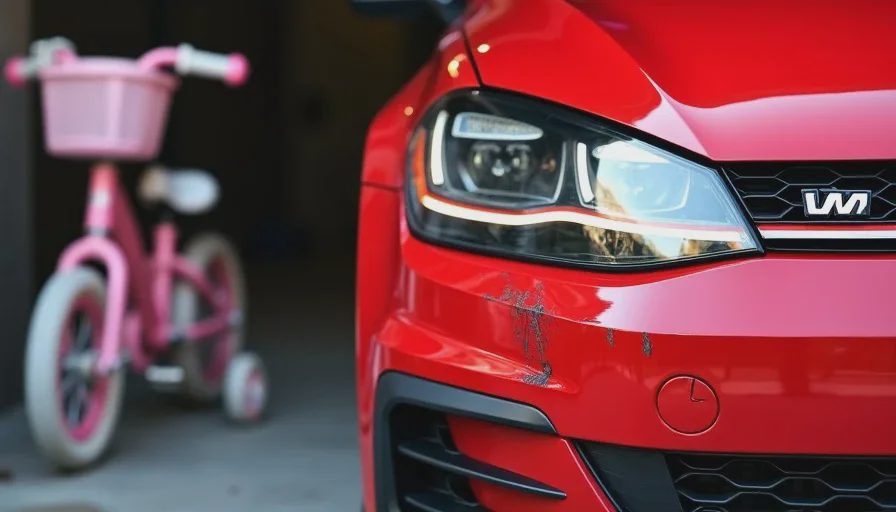 Lily's Bike, My Bumper, and the First Scratch I Didn't Fix
