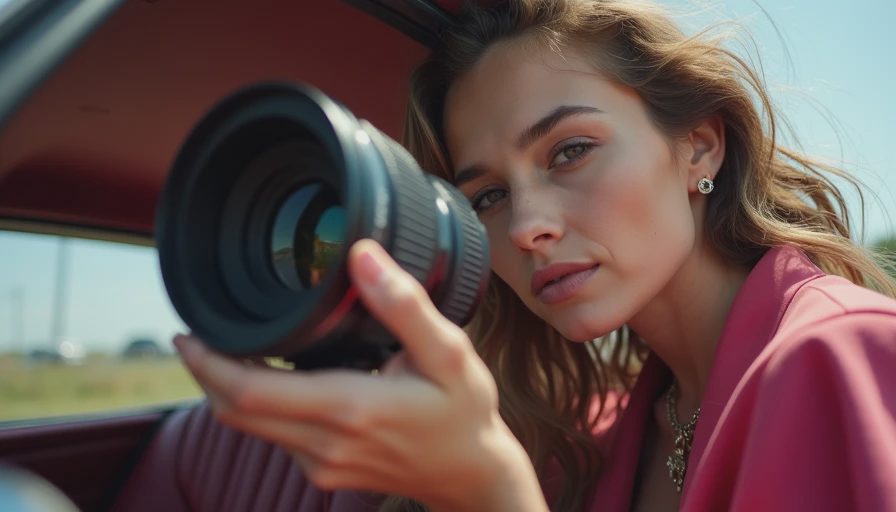 Visual context for camera lens for car photography